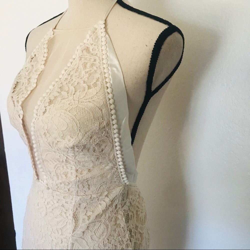 ❌sold❌ Lulus Always With Love Cream Satin Lace - Picture 5 of 9